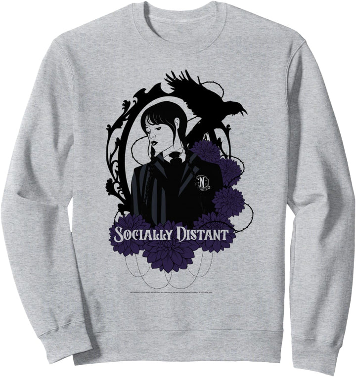 Wednesday Socially Distant Nevermore Academy Poster Sweatshirt