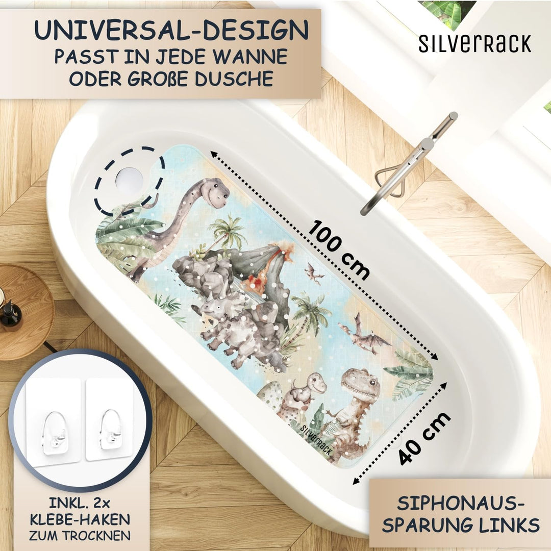 Badewannenmatte Kinder rutschfest [100x40cm] - Antirutschmatte Badewanne BPA frei - Badematte Kinder