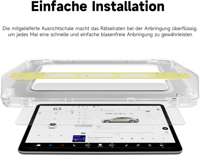 Schutzfolie Kompatibel mit Tesla Model 3(2017-2023)/Model Y(2020-2023), Schablone für Installation E