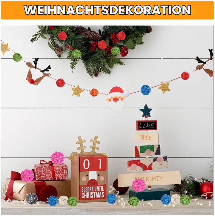 50 Stück Rattanbälle, 3cm Bunte Rattan Kugeln Haltbare Rattan-Kugeln Natürliches Material Sittich Ka