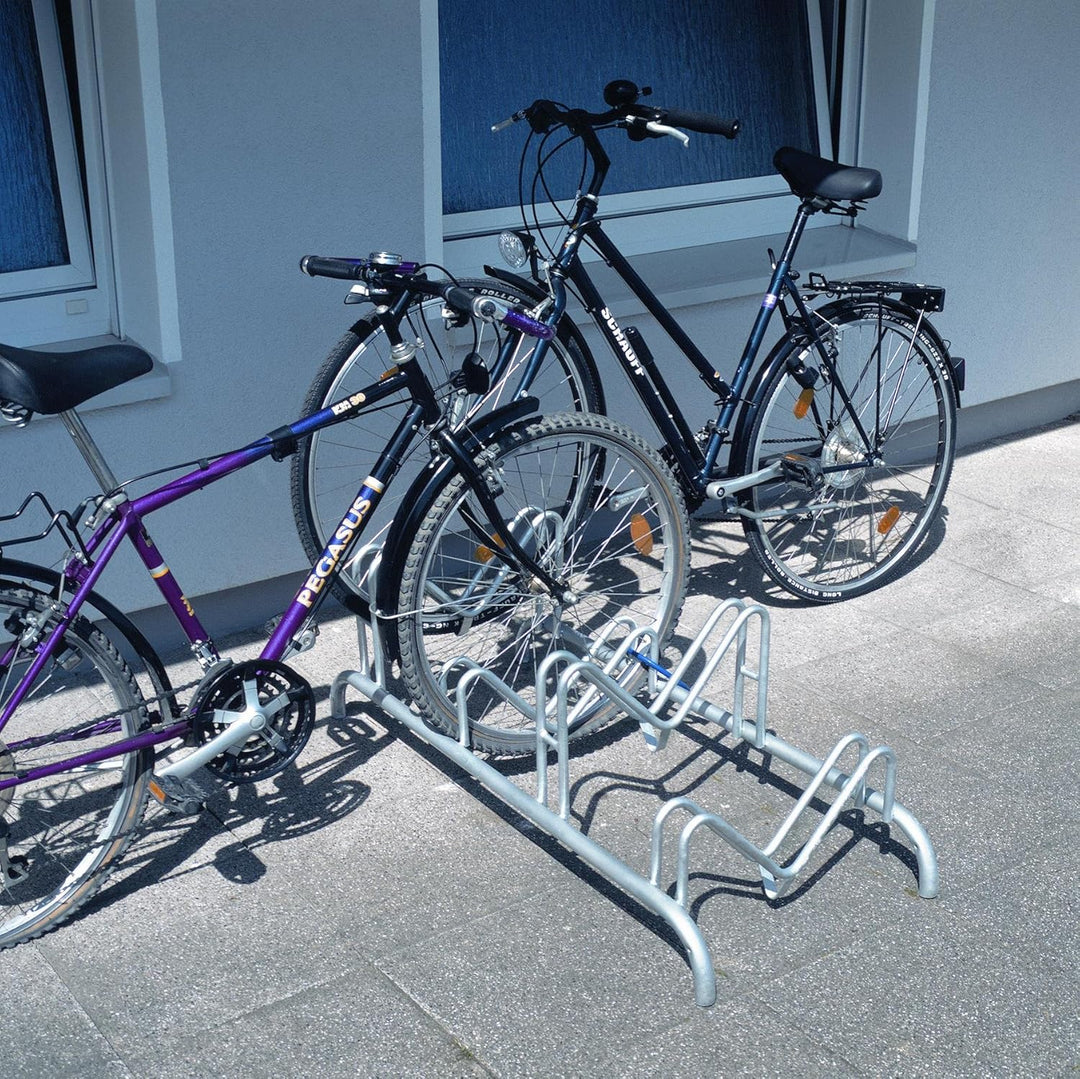 Alberts 692636 Mehrfach-Fahrradständer | 3 Einstellplätze, freistehend | Rahmen mit Bohrungen zum Au