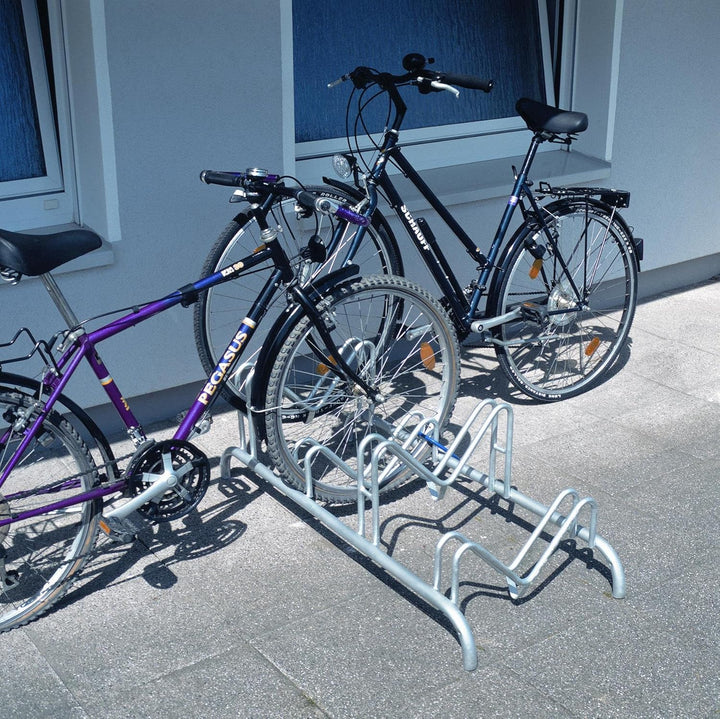 Alberts 692636 Mehrfach-Fahrradständer | 3 Einstellplätze, freistehend | Rahmen mit Bohrungen zum Au