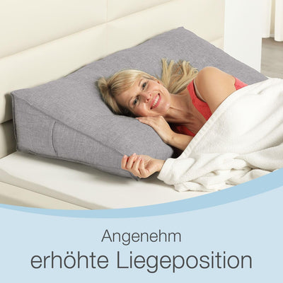 Rückenkissen, Bett-Rückenstütze Keilform, Rückenstützkissen, für Bett & Sofa, 100 cm breit, ideal fü