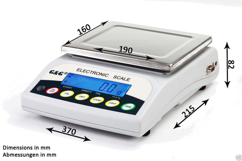 G&G E6000Y-1 6000g/0,1g Präzisionswaage Laborwaage Feinwaage Industriewaage Tischwaage Goldwaage