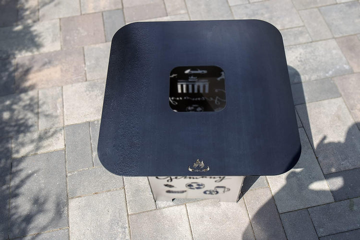 teileplus24 BBQ50 Grillplatte | Grillring | Feuerplatte | BBQ-Platte | Plancha Grillplatte 50cm, Gri