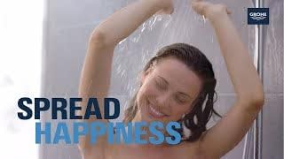 GROHE Rainshower SmartActive 130 Cube - Handbrause (wassersparend, 3 Strahlarten, Antikalk-System),