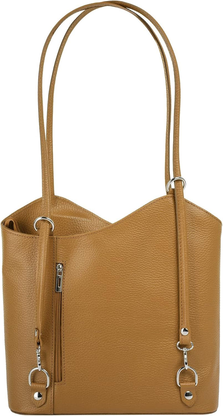 Cluty Shopper Rucksack Kombination Echt Leder Damen - 016715 Gelb, Gelb