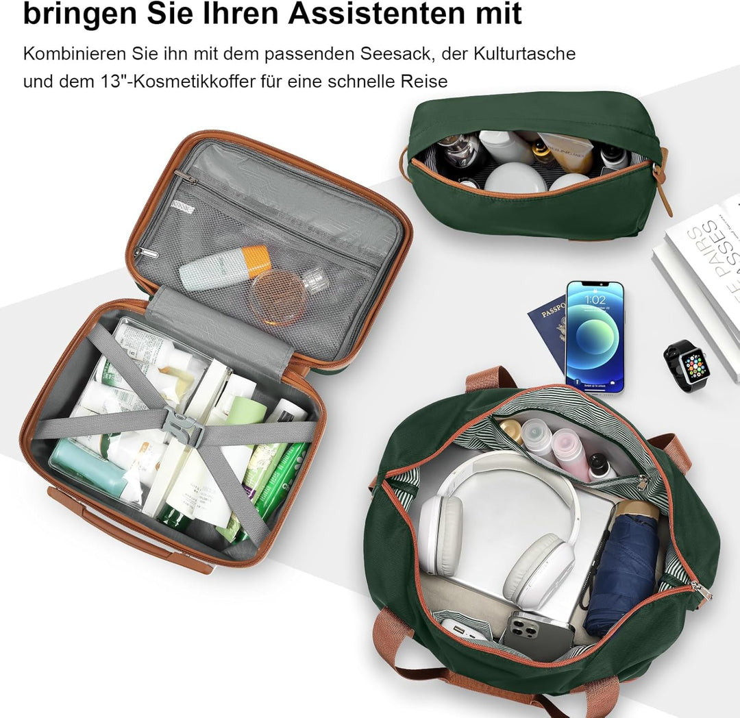 Joyway Kofferset 4 Teilig Hartschale mit 4 Rollen und TSA-Schloss Der Gepäcksets Enthält 1 Kosmetikk