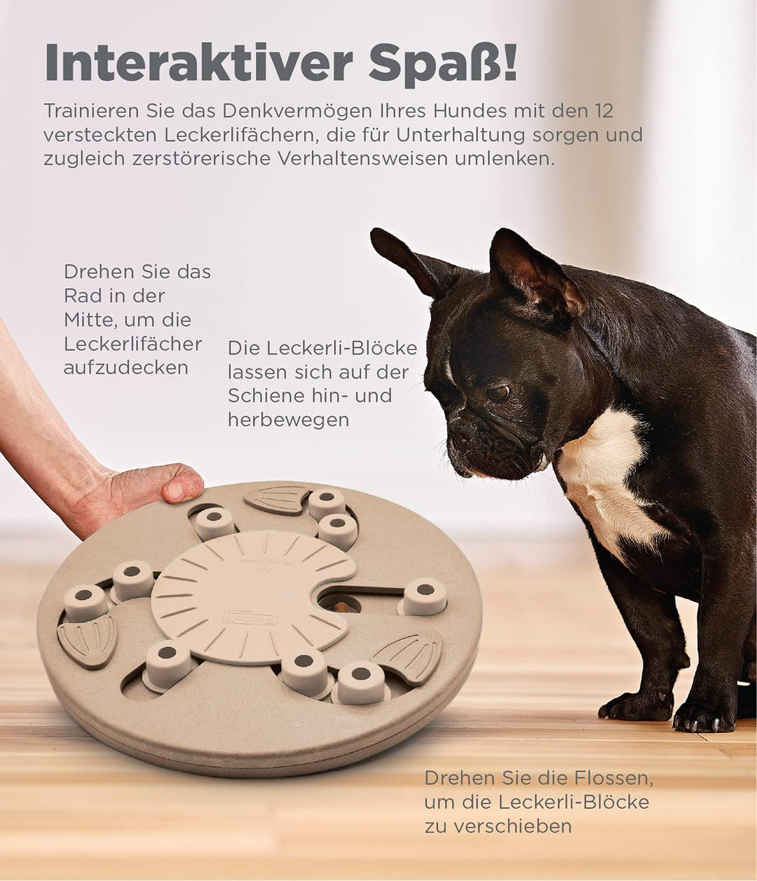 Outward Hound Nina Ottosson Dog Worker - Interaktives Hundespielzeug für Leckerlis - Hellbraun Level