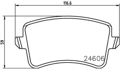 HELLA PAGID 8DB 355 025-381 Bremsbelagsatz - T2638 - Dicke/Stärke: 17.5mm - Bremssystem: Lucas - nic