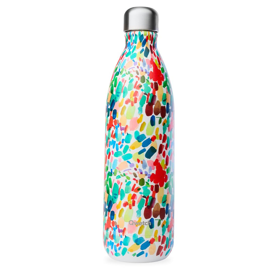 QWETCH - Isothermische Originals Flasche - Arty 1L - Nomadische Edelstahlflasche - 24h Kalt und 12h