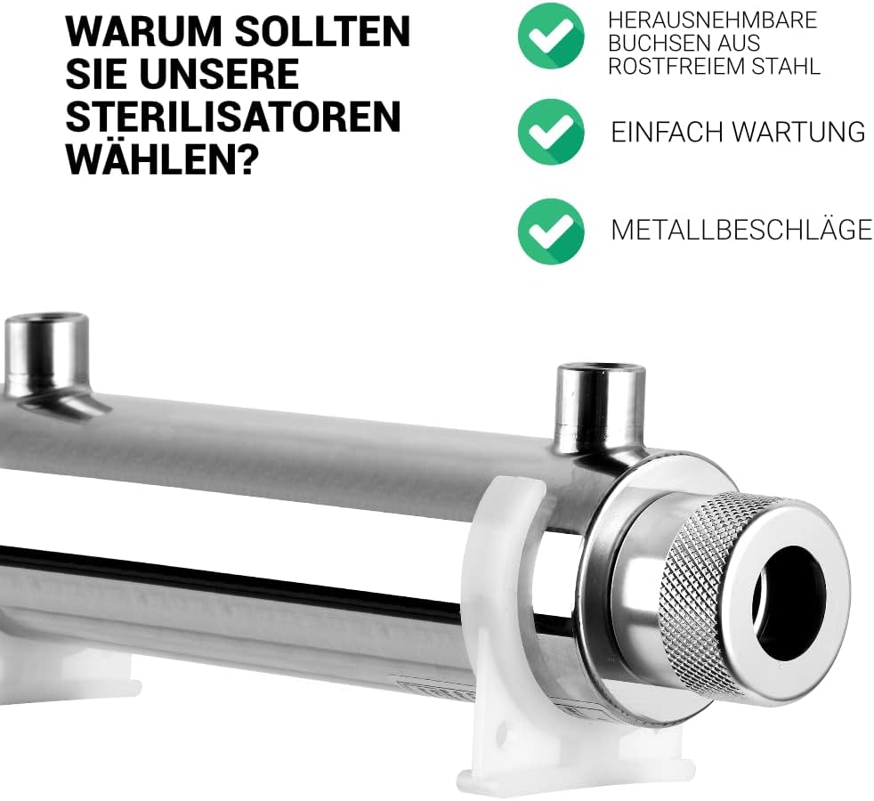 UV Anlage Wasserfilter Desinfektionsanlage mit UV Lampe 6 watt, Durchfluss 2l/min für Mikrofilteranl
