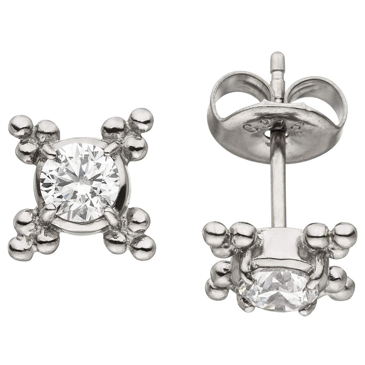 Jobo Damen-Ohrstecker Edelstahl mit 2 Zirkonia