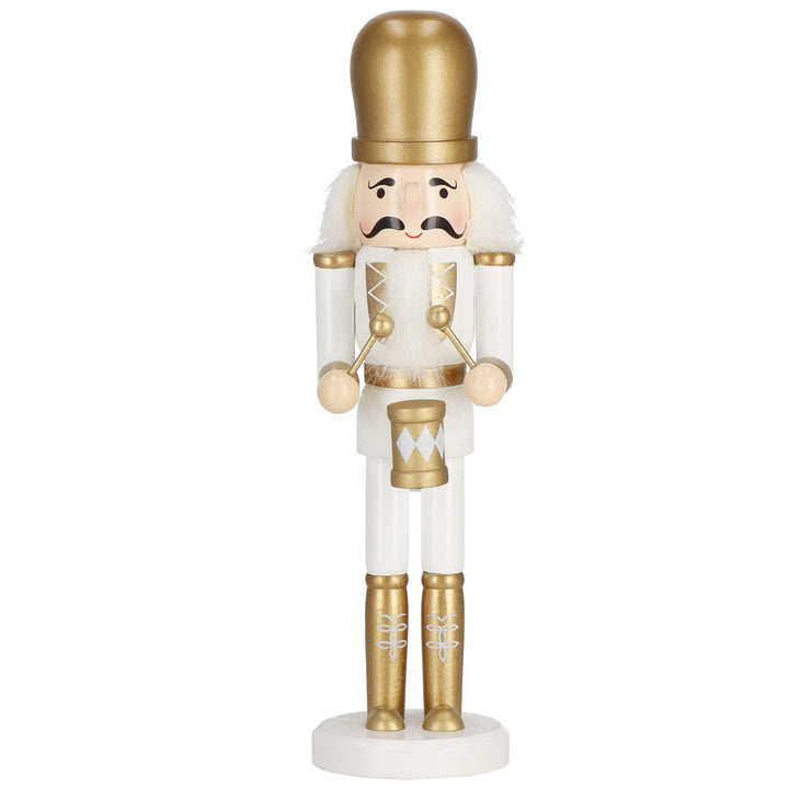 SPRINGOS Dekofigur Nussknacker Figur aus Holz Soldat mit Trommler 30,5 cm Weihnachtsdekoration Holzf