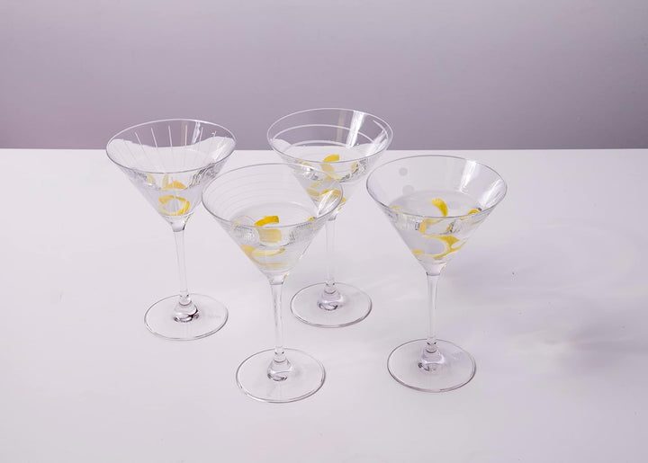 Mikasa Cheers Martini-Gläser, 4er-Set, 290 ml, Silber Martini-Gläser Silber, Martini-Gläser Silber
