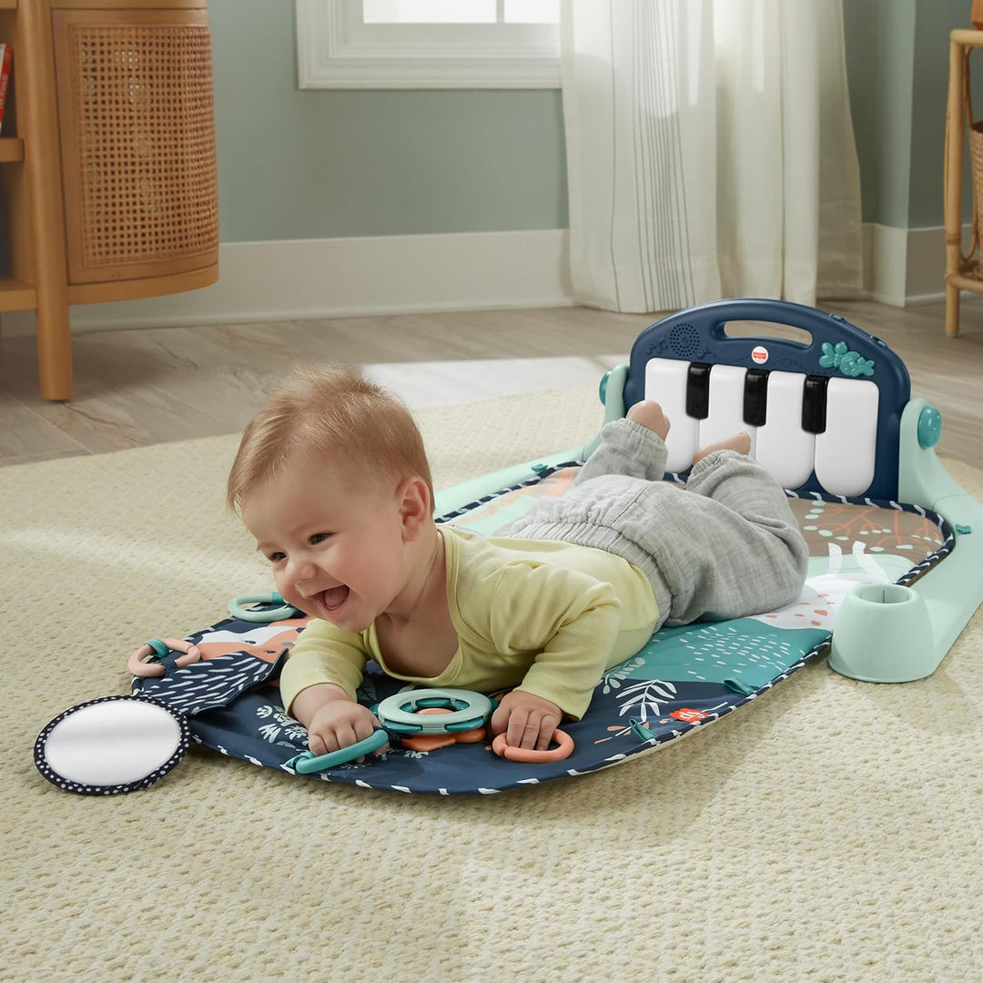 Fisher-Price Spielmatte für Babys Kick & Play Piano-Gym mit Musik- und Sensorikspielzeug für Neugebo
