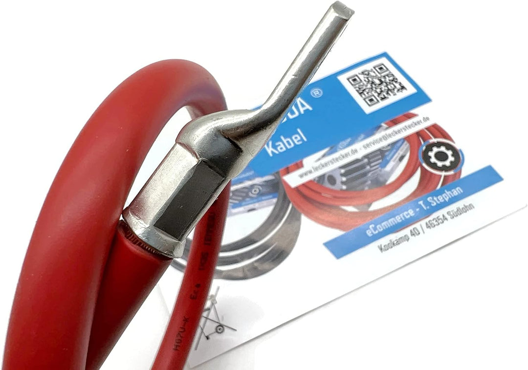 eXODA Batteriekabel 35 mm² 50cm mit Kabelschuhen M8 Rot für Auto Boot Motorrad hohe Materialqualität