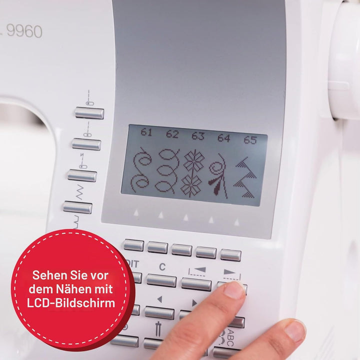 SINGER 9960 Näh- und Quiltmaschine mit Zubehör-Set, Anschiebetisch, 600 Stiche, elektronischer Auto-