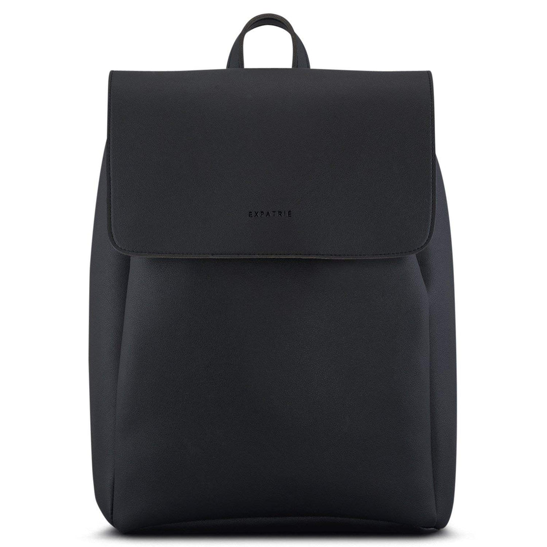 Expatrié Rucksack Damen Elegant Schwarz - Noelle - Moderner Lederrucksack Für City, Business, Uni -