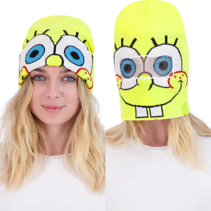 Concept One Unisex-Erwachsene Spongebob Roll Down Cuff Beanie-Mütze, gelb, Einheitsgrösse