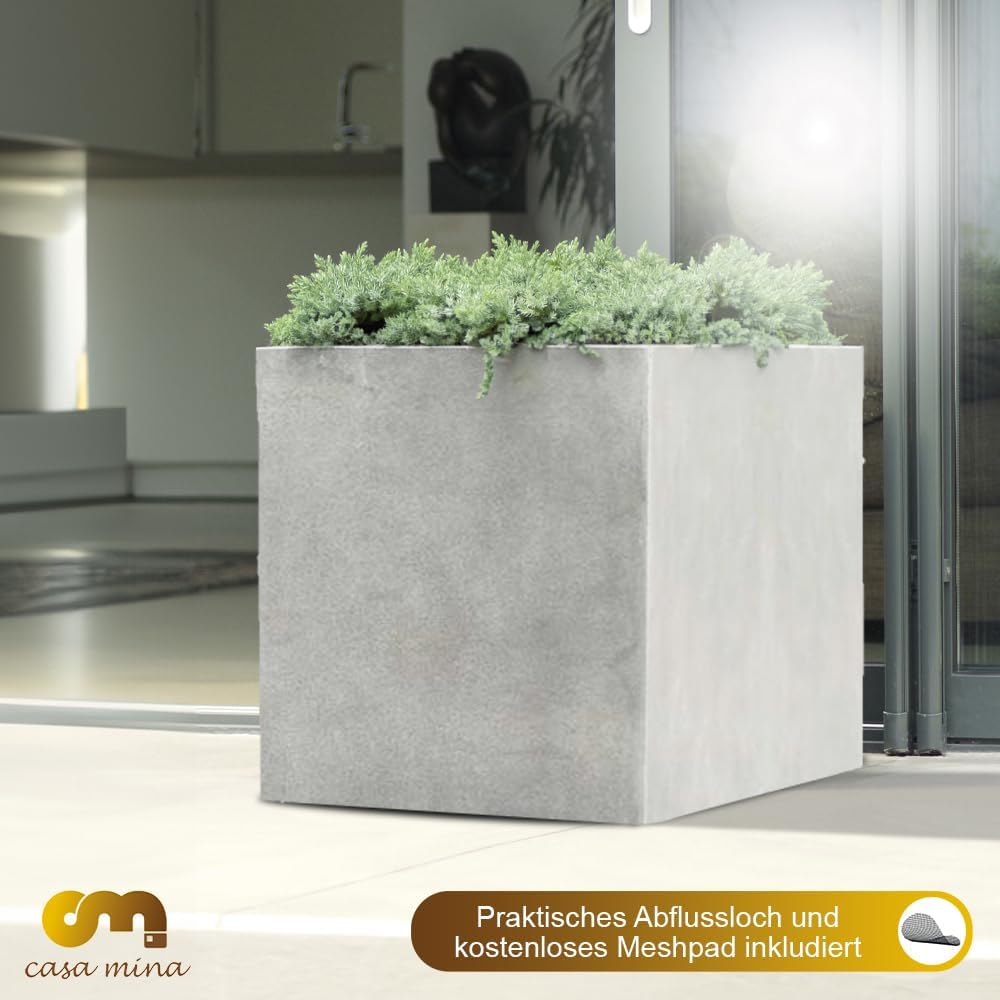 Esteras Blumenkübel Eckig - Pflanzkübel Gross für Aussen - Blumenkübel Hoch mit Wasserabfluss, Frost