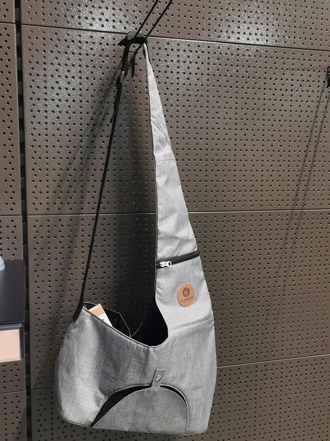 Hunderucksack - Bauchtrage Kanga Grau – 44x20x20cm – Polyester – Top-Öffnung – Abnehmbarer Boden – L