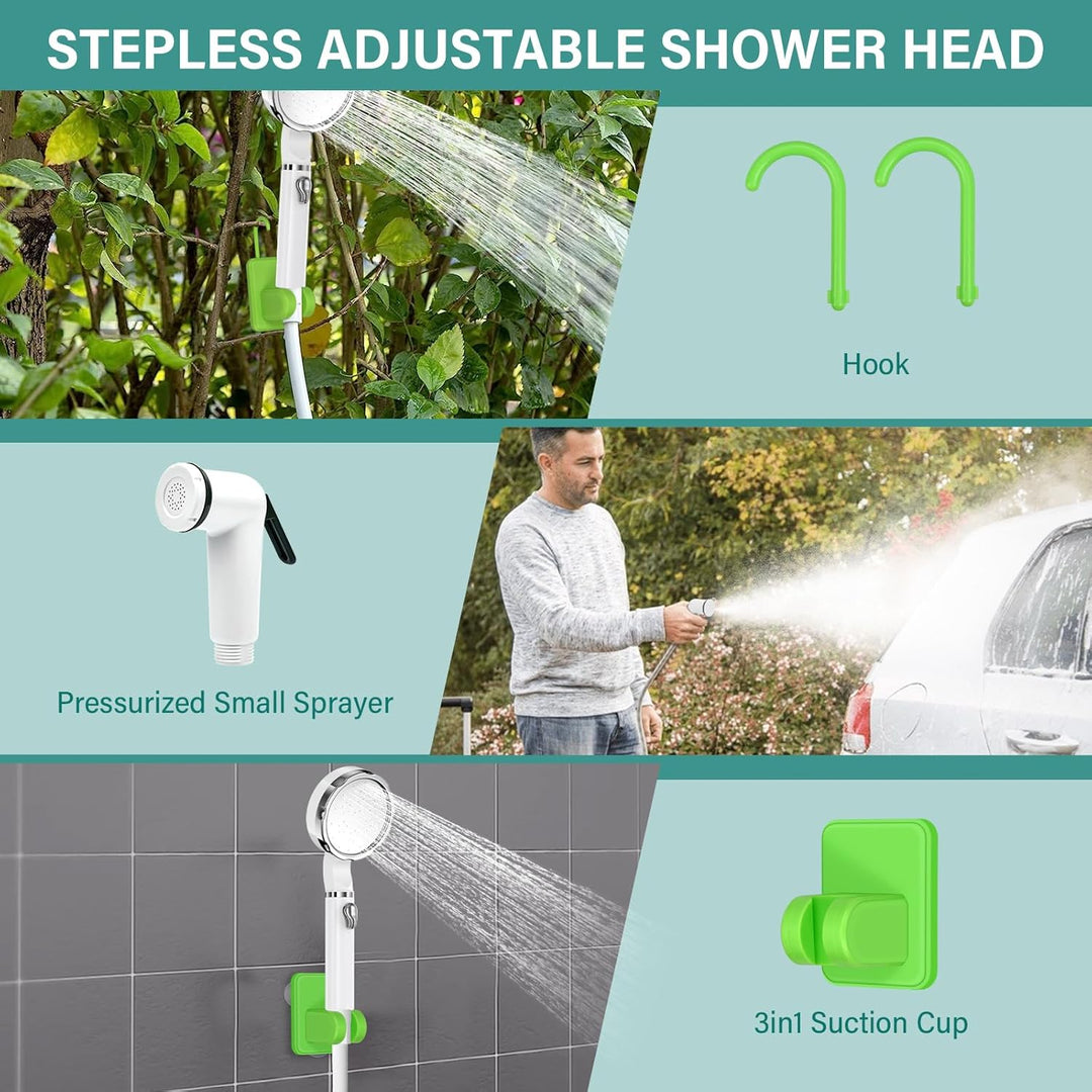 Upgrade Tragbare Campingdusche, Camping Dusche mit Wiederaufladbarem 6000mAh Akku und Temperaturanze