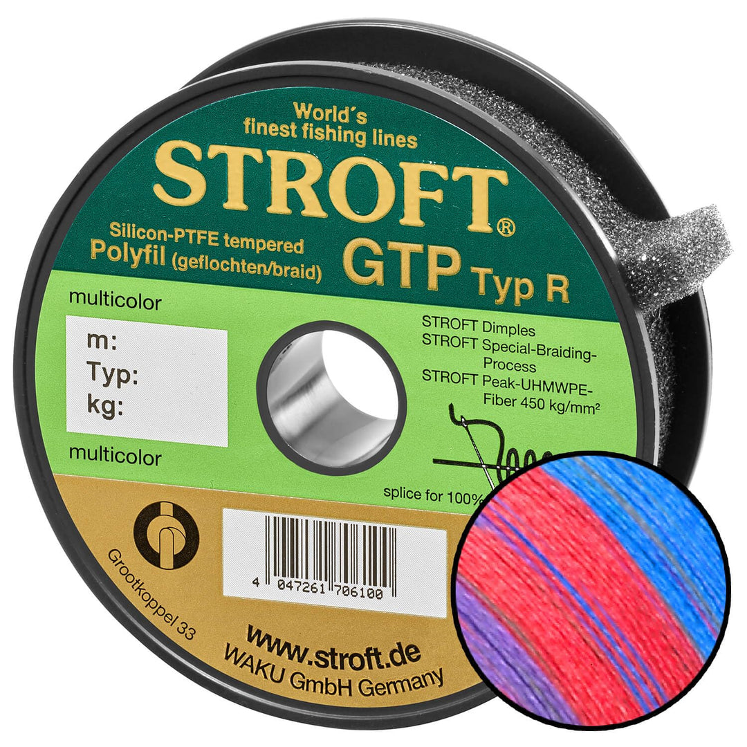 WAKU Schnur STROFT GTP Typ R Geflochtene 100m Multicolor R9-0,400mm-28kg
