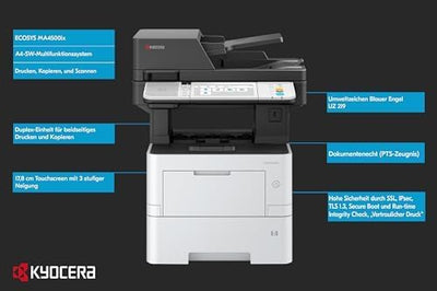 Kyocera Ecosys MA4500ix Multifunktionsdrucker Schwarz Weiss, Duplex-Einheit, 45 Seiten pro Minute, D