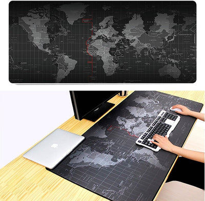 Grosses Mauspad, Gaming-Mauspad, XXL-Mauspad, Büro, Mousepad mit Weltkarte für Maus und Computer, 70