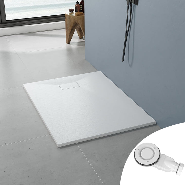 AQUABATOS SMC Duschwanne 120x80 cm Weiss Eckig Quadratisch Duschtasse Duschbecken Brausewanne Brause