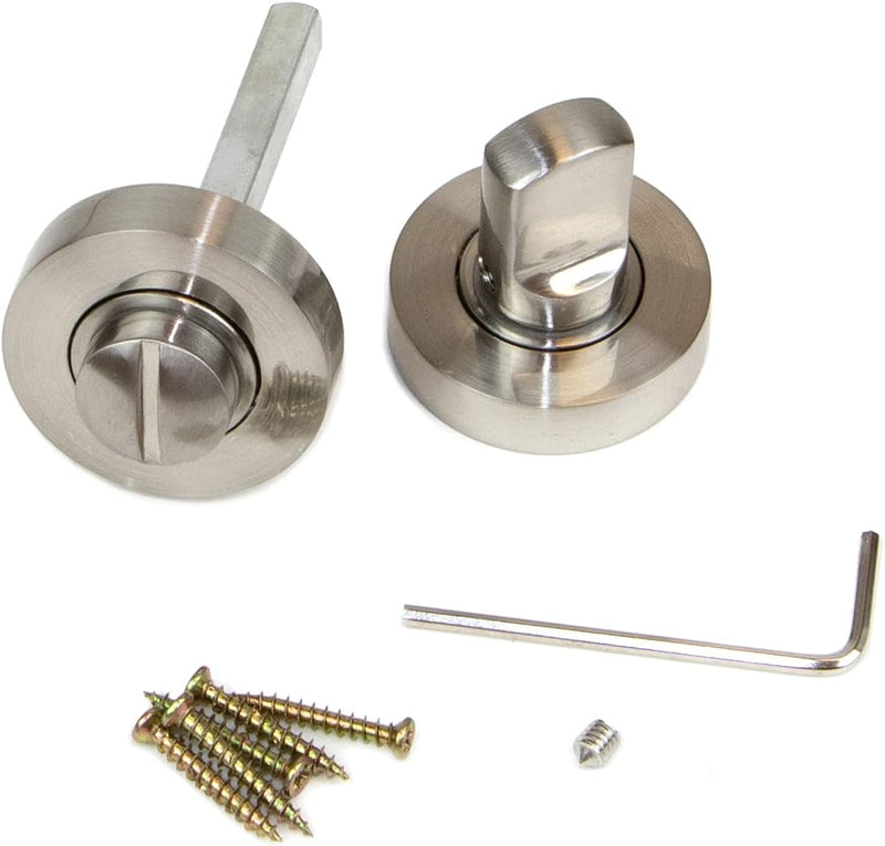Emuca - rundem Knebelgriff für Schiebetür, 5 sets knebelgriff mit Blende, Ø 35 mm, Stahl, Nickel sat