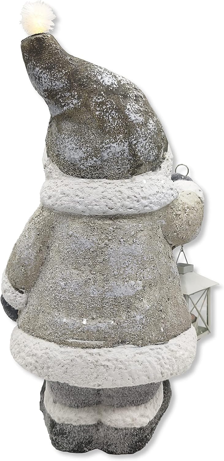 DARO DEKO Winterfigur Schneemann mit LED und Windlicht Laterne 28 x 47cm Dekofigur Weihnachtsdeko Sc
