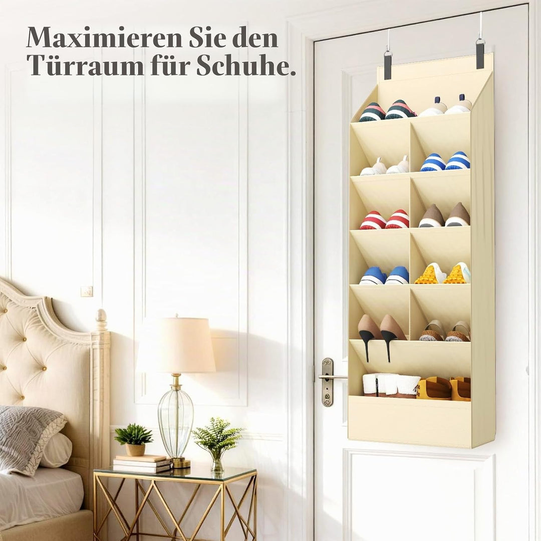 Lifewit 6 Ebene über die Tür Schuh mit 11 grossen tiefen Taschen, 1 Packung Stoff hängende Schuhe Au