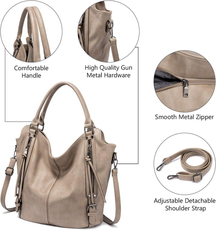 Realer Damen Handtaschen Gross Shopper Lederhandtasche Schultertasche Umhängetasche Geldbörse Hobo D