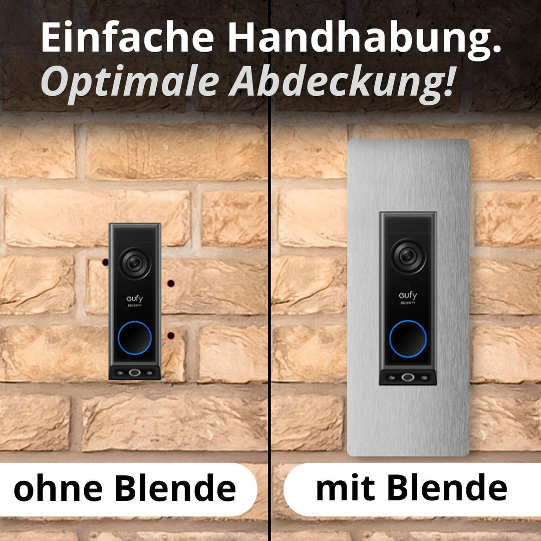 iSecur Edelstahl Blende personalisiert Premium - Passend für Eufy Videotürklingel - Edle Türstation-