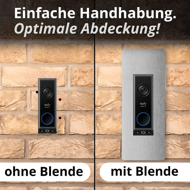 iSecur Edelstahl Blende personalisiert Premium - Passend für Eufy Videotürklingel - Edle Türstation-