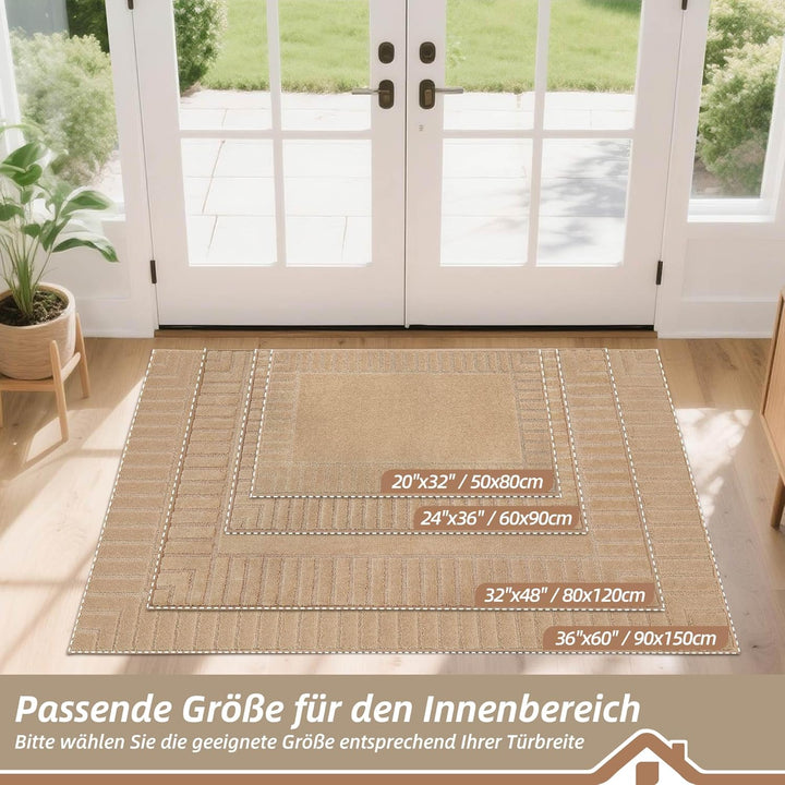 BEQHAUSE Türmatte Innen, super saugfähige Schmutzfangmatte, rutschfeste Maschinenwaschbare Fussmatte