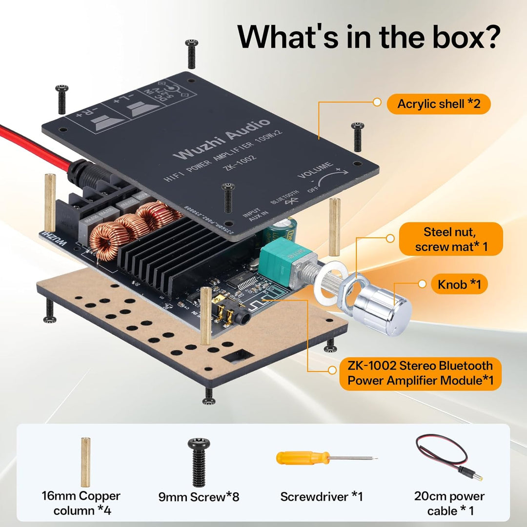 TPA3116 200W Bluetooth-Verstärkerplatine,100W + 100W Audioverstärkerplatine mit LC-Filtertechnik, Zw