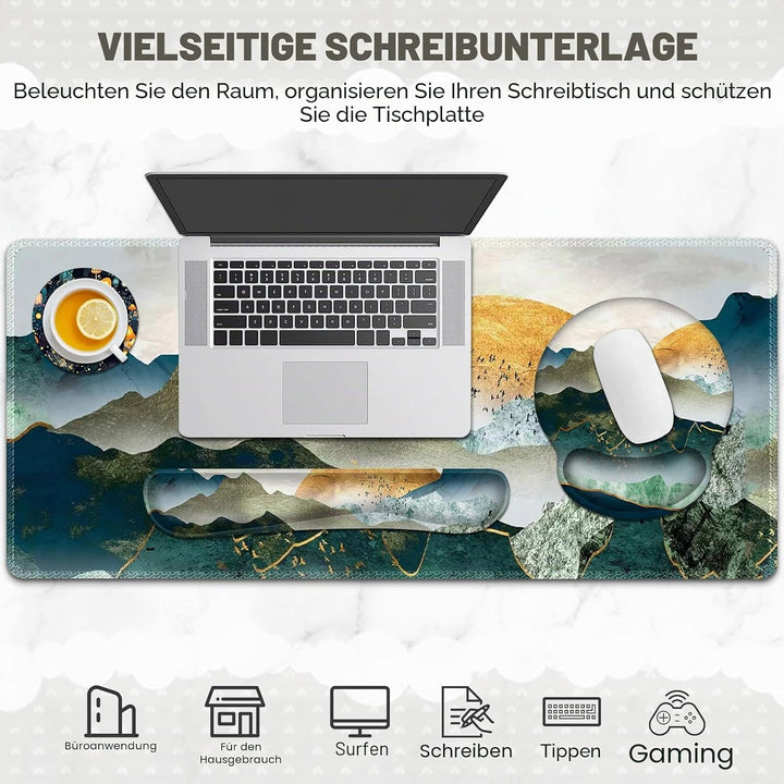 Gaming-Mauspad, grosse Schreibtischunterlage, niedlicher Schreibtischunterlage, 4-in-1 XXL-Mauspad +