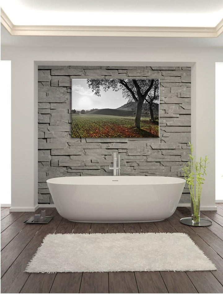 Pixxprint Landschaft im Herbst als Leinwandbild/Grösse: 100x70 cm/Wandbild/Kunstdruck/fertig bespann