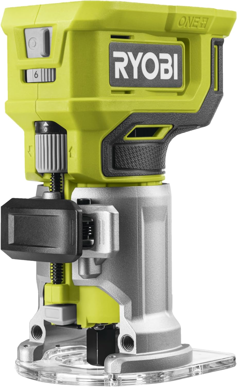 RYOBI 18 V ONE+ Akku-Kantenfräser RTR18-0 (mit 6 Geschwindigkeitsstufen, Max. Spanndurchmesser 6 & 6
