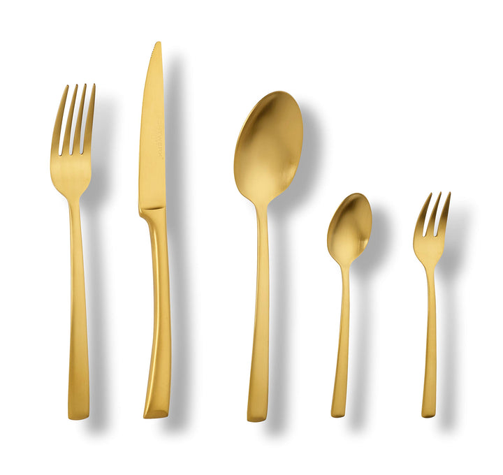 Echtwerk Tafelbesteck "Avelino" 30 teilig, Edelstahl 18/10, Gold mattiert, cm, 24, 5 x 4, 8 cm, 30 E