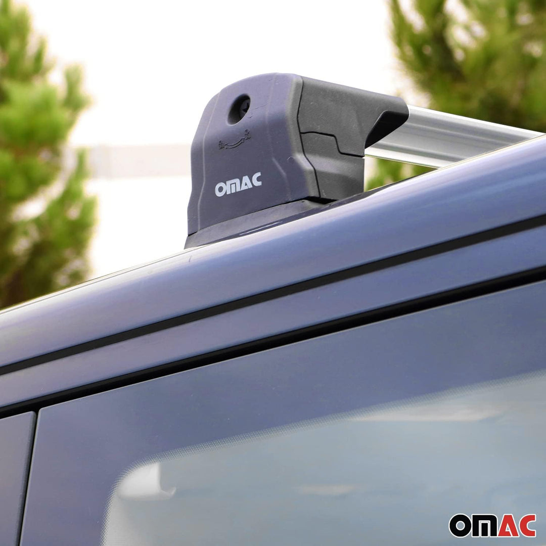 OMAC Dachträger Gepäckträger kompatibel mit VW T5 T6 2003-2024 Grundträger Aluminium Grau 3X