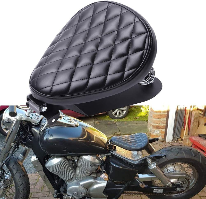 Motorrad Leder Solo Sitz, Motorrad Sitz Mit Frühling Grundplatte für Bobber Sportster XL1200 883 48