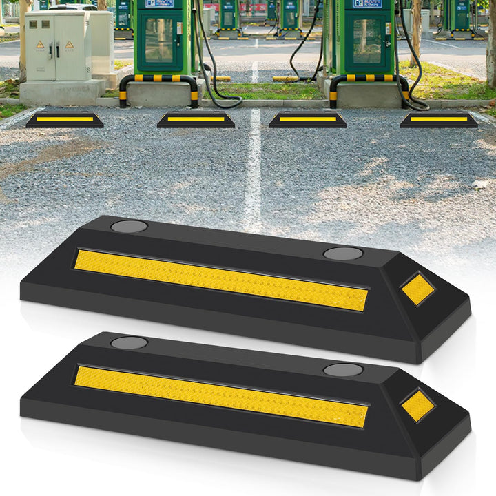 Izrielar 2 Stück Radstopper Parkplatzsperren Gummi Parkplatzbegrenzer Parkbegrenzung Parkplatzmarkie