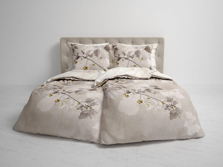 Heckett Lane Mako Satin Bettwäsche DAX Natur Sand Wendeoptik 135x200 + 80x80 cm 135x200 cm + 80x80 c