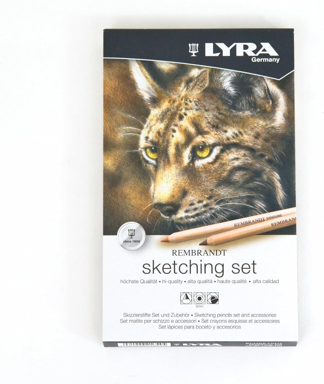 LYRA Rembrandt Monochrome Skizzen-Set, 11 Stifte im Metalletui, dunkel, 2b, 2051110 1 stück (1er Pac