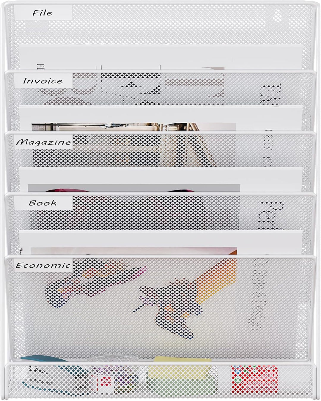 EasyPAG 6 Fächer Metall A4 Zeitschriftenhalter Wand Zeitschriften Wandhalter Aktenablage Dokumentenh