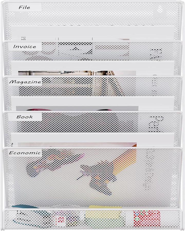 EasyPAG 6 Fächer Metall A4 Zeitschriftenhalter Wand Zeitschriften Wandhalter Aktenablage Dokumentenh